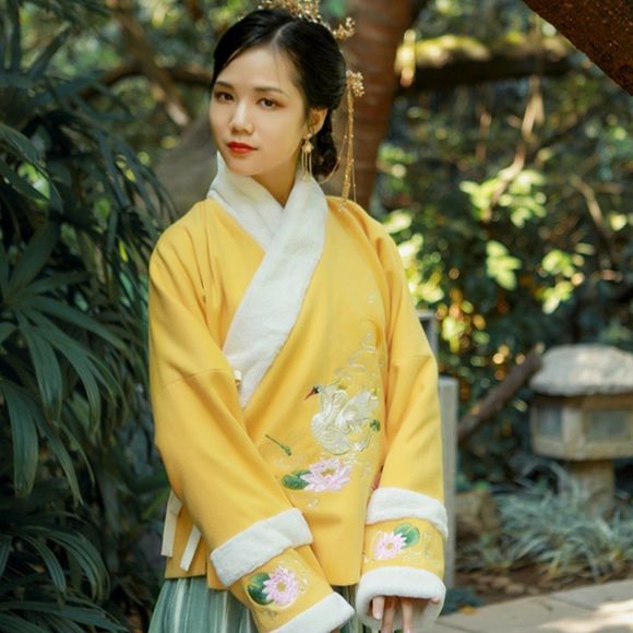 Swan Lake Embroidered Cardigan | Winter Blouse - Picture 6 of 7